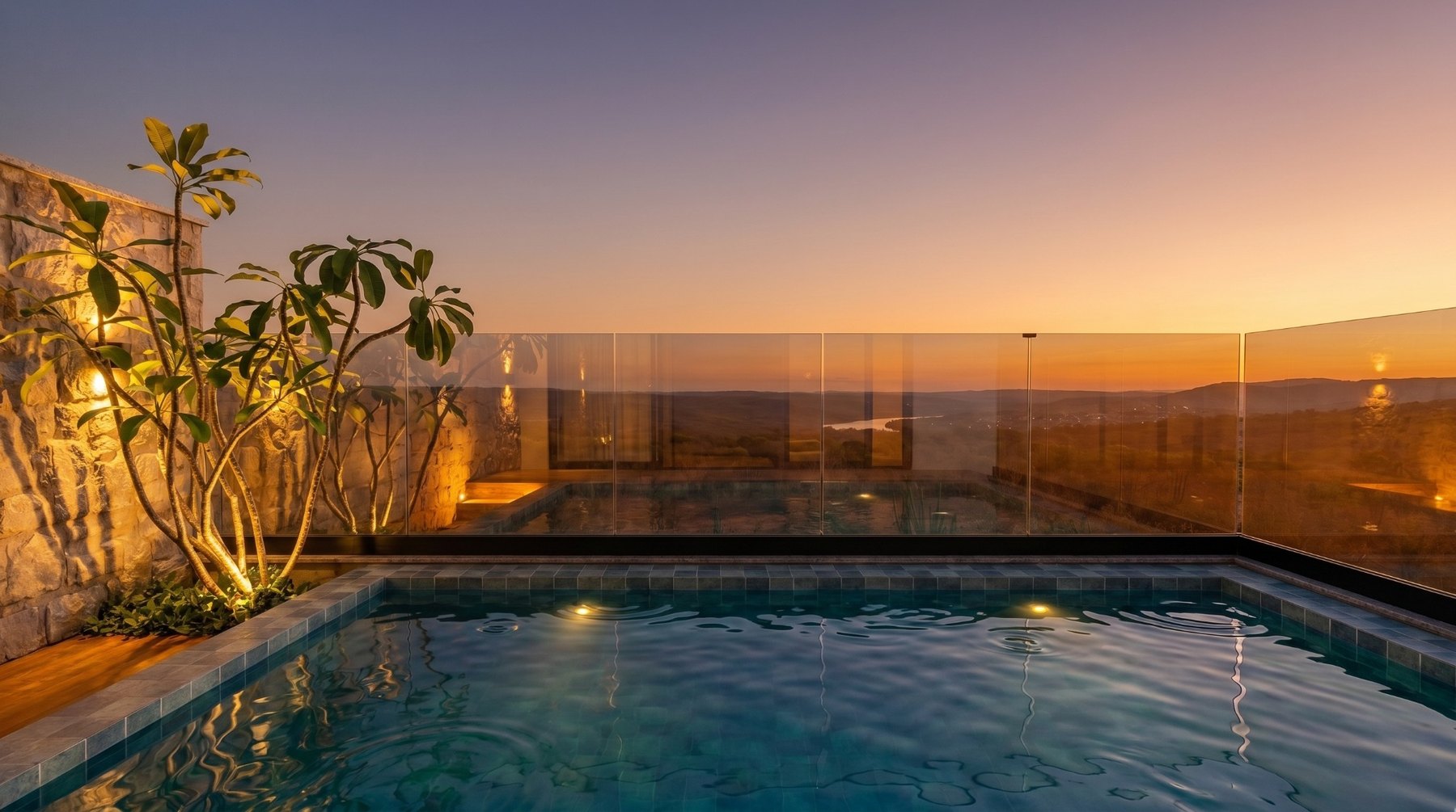 Piscina e vista do Vistas do Sino
